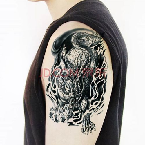 桑雀防水纹身贴 男女 包小腿纹身图盗墓笔记麒麟逼真花臂小腿胳膊 一