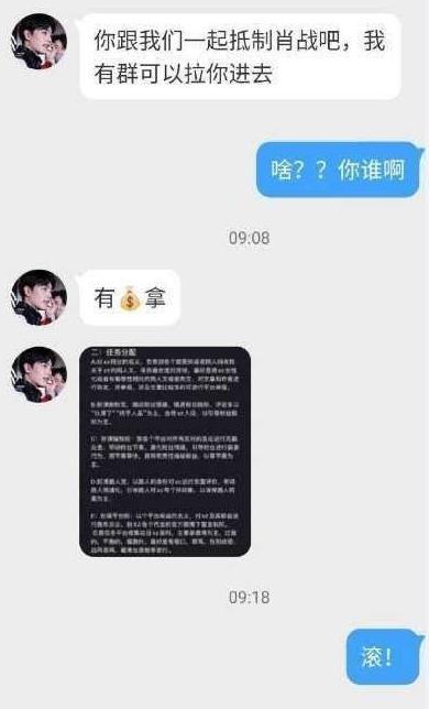 肖战的团体组织,并且这些团体都是有人在背后组织的,从网友晒出的聊天