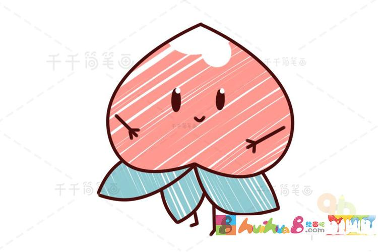 水蜜桃简笔画,水蜜桃简笔画画法教程,水果简笔画大全,水果简笔画图片