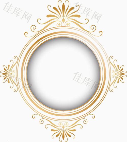 佳库网 免抠元素 边框纹理 矢量欧式金色圆环  图片素材详细参数