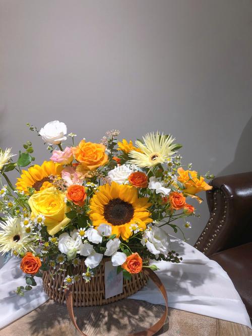 向日葵花篮_礼物_生日礼物_花店_送爸爸礼物_家居家装