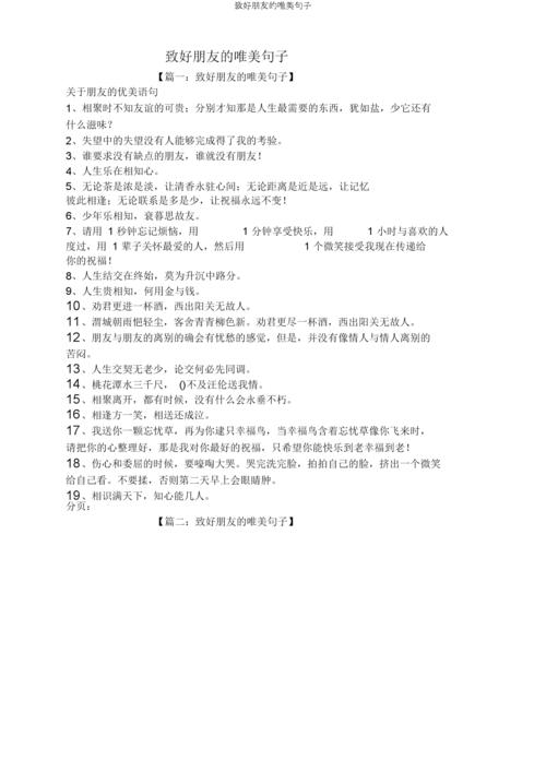 致好朋友唯美句子.doc 10页