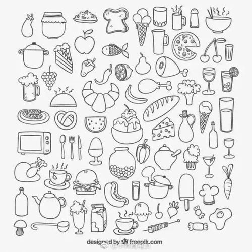 美食类简笔画素材大全 ,侵删