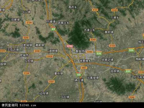 中国山东省泰安市岱岳区地图(卫星地图)