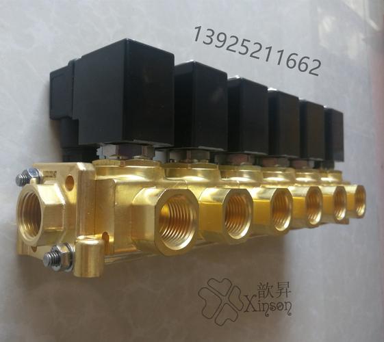 黄铜集成一进多出10组并联组合式水气用电磁阀dn10深圳厂家