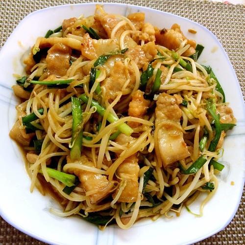 豆芽韭菜炒肉