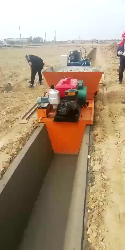 排水渠沟渠液压成型渠道机 现浇式一次成型机 果园灌溉梯形水渠机