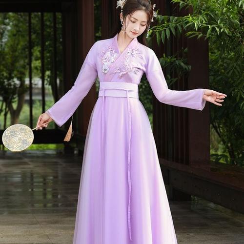 婍妡夏季汉服女古风仙气古装女中国风汉服女魏晋仙气古风仙女裙交领