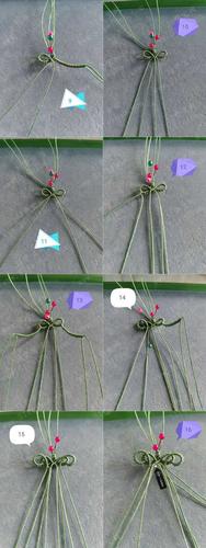 创意编绳挂件diy,金鱼书签的编织图解