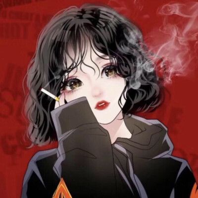 超帅的女生抽烟头像