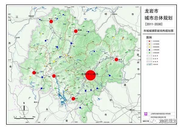 漳平,上杭人口10-20万人; 规划永定,连城和武平为县域中心城市,人口
