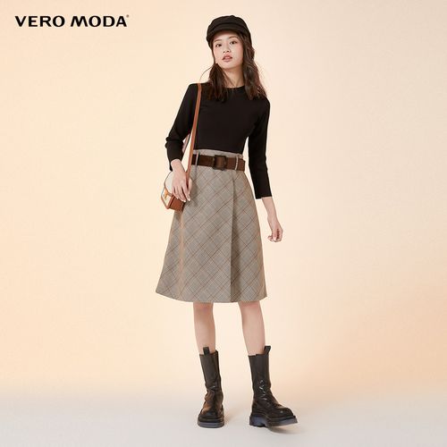 veromoda2021年春春夏新款通勤针织拼接连衣裙32117c
