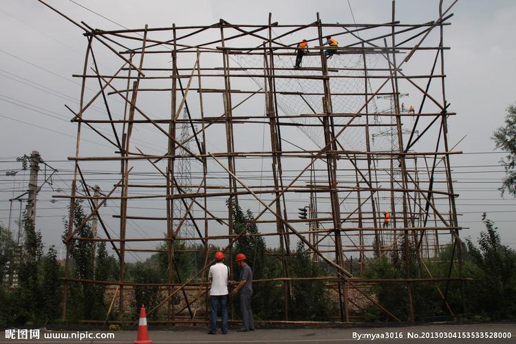 电力线路跨越架图片