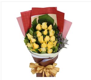19支黄玫瑰花束道歉鲜花新疆乌鲁木齐同城送花速递送女友爱人朋友