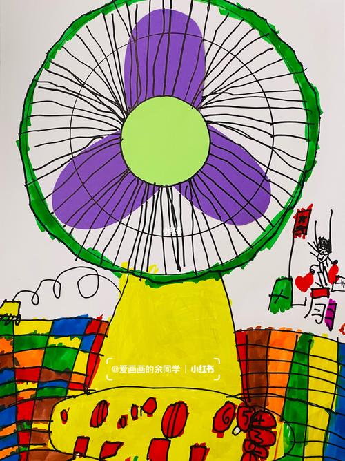 创意美术作品#风扇#是夏天呀~_风扇_创意美术_夏天去哪玩_电风扇_设计