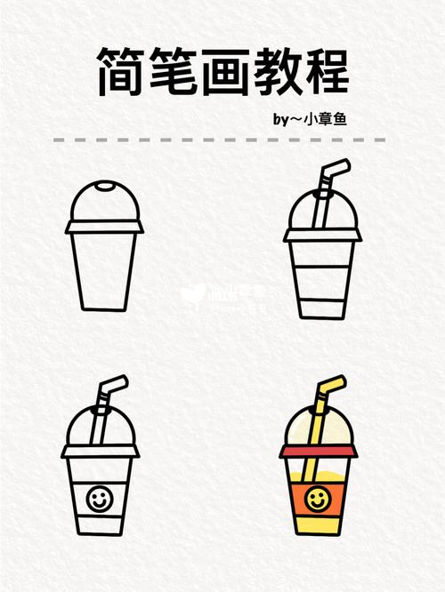 10/100简笔画打卡|奶茶简笔画_简笔画_奶茶_插画_文化