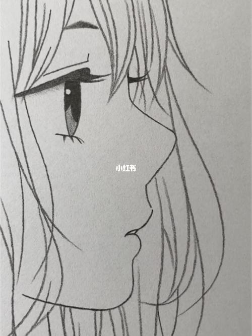 画美丽的动漫女孩侧脸_动漫_侧脸_动漫人物_人文_绘画