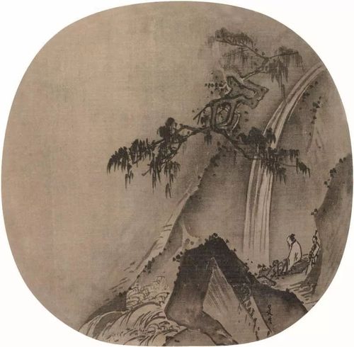 [南宋]夏圭 松下观瀑图页 46cm×46cm 纸本墨笔 美国大都会博物