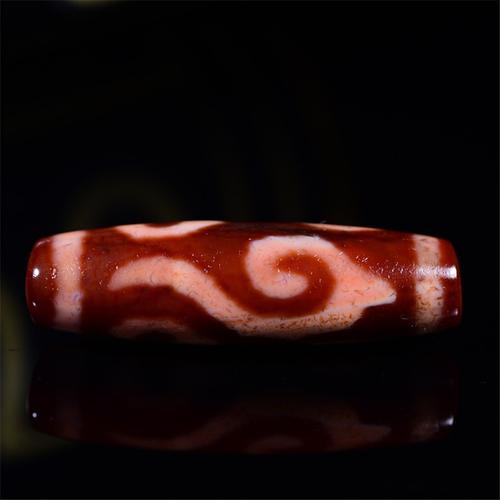 藏区回流精品红肉如意四眼老料天珠西藏玛瑙朱砂四眼包浆风化高油天珠