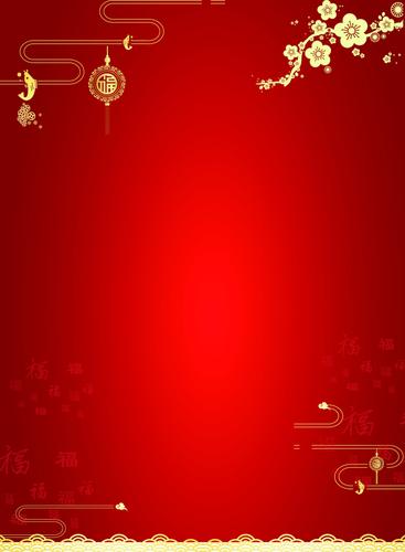 中国风红色请柬海报背景psd