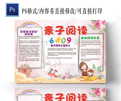 亲子阅读手抄报,亲子小报,亲子手抄报,时光小报,时光手抄报模板素材