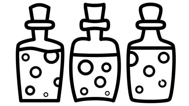 简笔画:彩色瓶子的涂鸦绘画