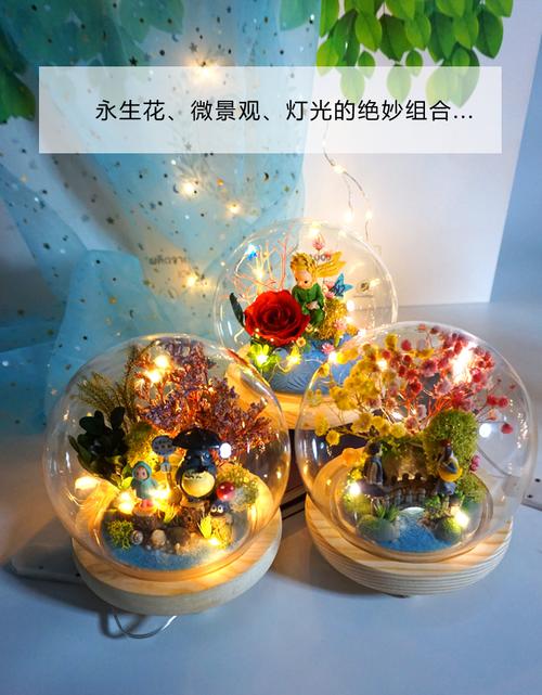 水晶球夜灯摆件女孩生日礼物小王子龙猫周边自制手工diy制作材料