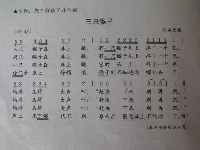 转载歌曲三只猴子