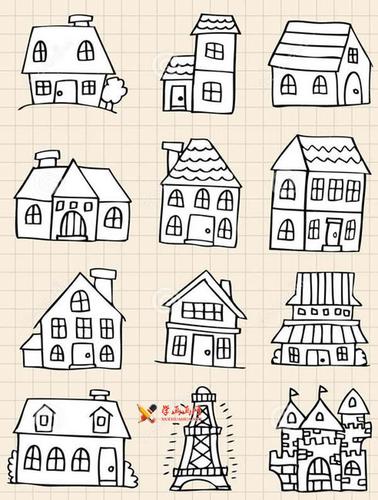 手绘可爱小房子简笔画图片大全