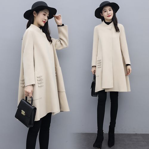 秋冬天小个子女士高端a版妮子风衣呢外套时尚休闲斗篷泥呢大 淘宝 份