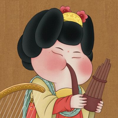 来一组唐朝油画美人头像