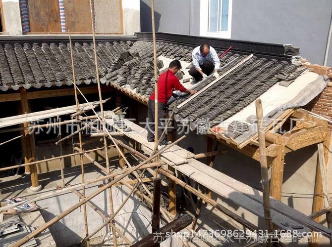 屋面防水筒瓦仿古小青瓦片 手工粘土小旧瓦 古建筑装饰屋檐滴水瓦