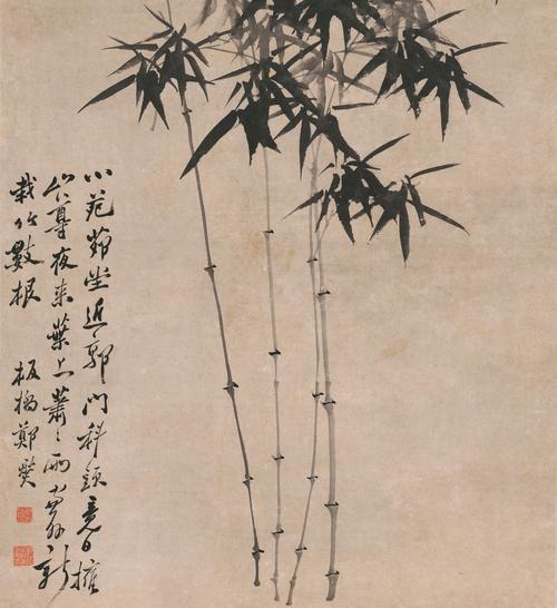 郑板桥竹子卷轴画书房客厅办公室装饰墨竹国画仿古画立轴竖版挂画