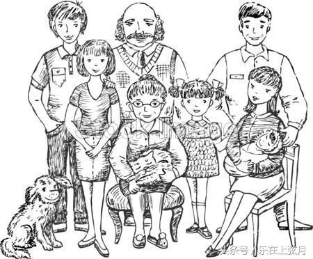 8口之家全家福简笔画