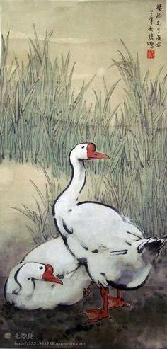 国画-花瓣网|陪你做生活的设计师 | 徐悲鸿作品《鹅》