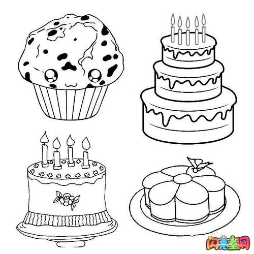 各种各样的生日蛋糕简笔画大全