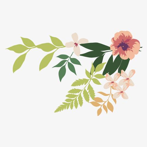 唯美水彩绘花朵插画装饰免抠素材免费下载_觅元素51yuansu.com