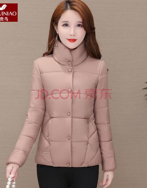 中年妈妈棉服女2021新款冬装冬季外套女加厚短款小棉袄 豆沙色 xl