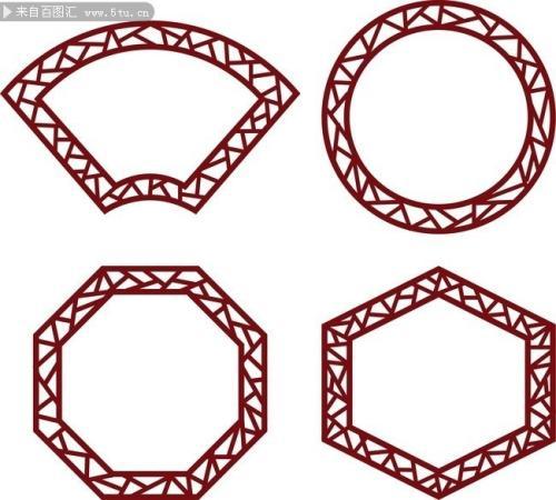 主题为古典花纹可用作中式边框镂空花纹扇形边框窗框花纹等相关
