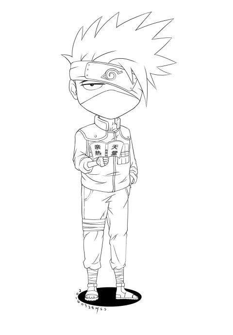 卡卡西q版简笔画教程