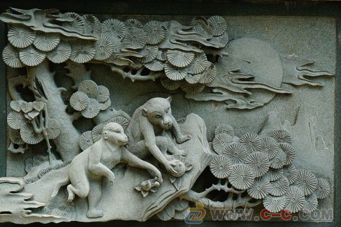 东莞原著石材雕塑厂家定制青石动物壁画浮雕 城市公园建筑装饰 三羊