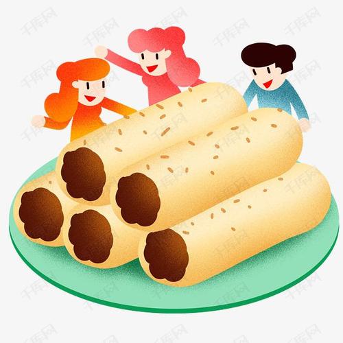 立春美味春卷插画