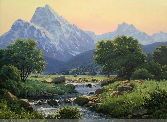 俄罗斯风景画大师mikhailfedorov油画风景1秦之后裔伯秦之后裔伯