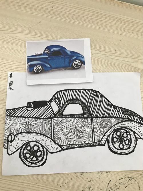 线描画《各式车》