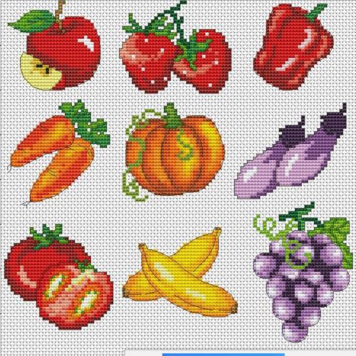 木木家十字绣dmc套件手工diy零食蔬菜水果系列塑料板