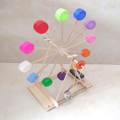 科技小制作小发明小学生实验 变废为宝瓶盖摩天轮手工diy材料