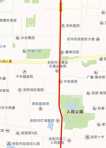 8路(周家营—安阳工学院)绕行线路:公交西站—原线—解放大道—东风路