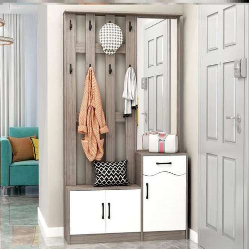 入门口鞋柜和挂衣柜一体轻奢风拐角玄关柜高端多功能衣帽柜小尺寸