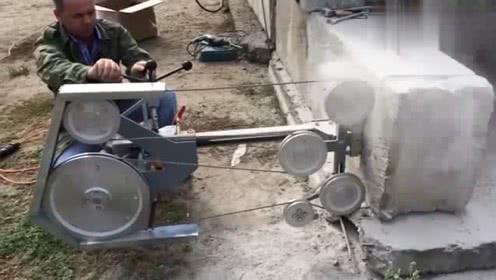 奇特的石头切割机还是头一次见!