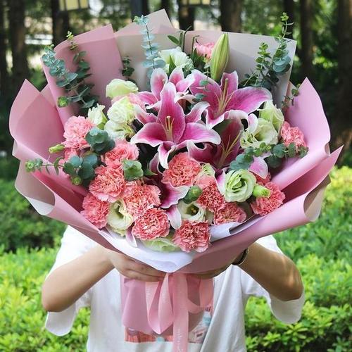 购客520情人节鲜花控塑袄窈邢闼百合花束杭州鲜花速递同城天津西安